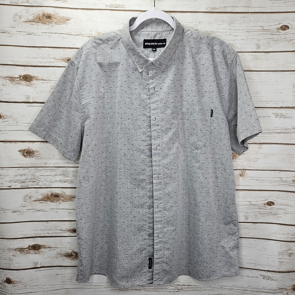 Molokai Surf Co Short Sleeve Button Down Mustache Size XXL